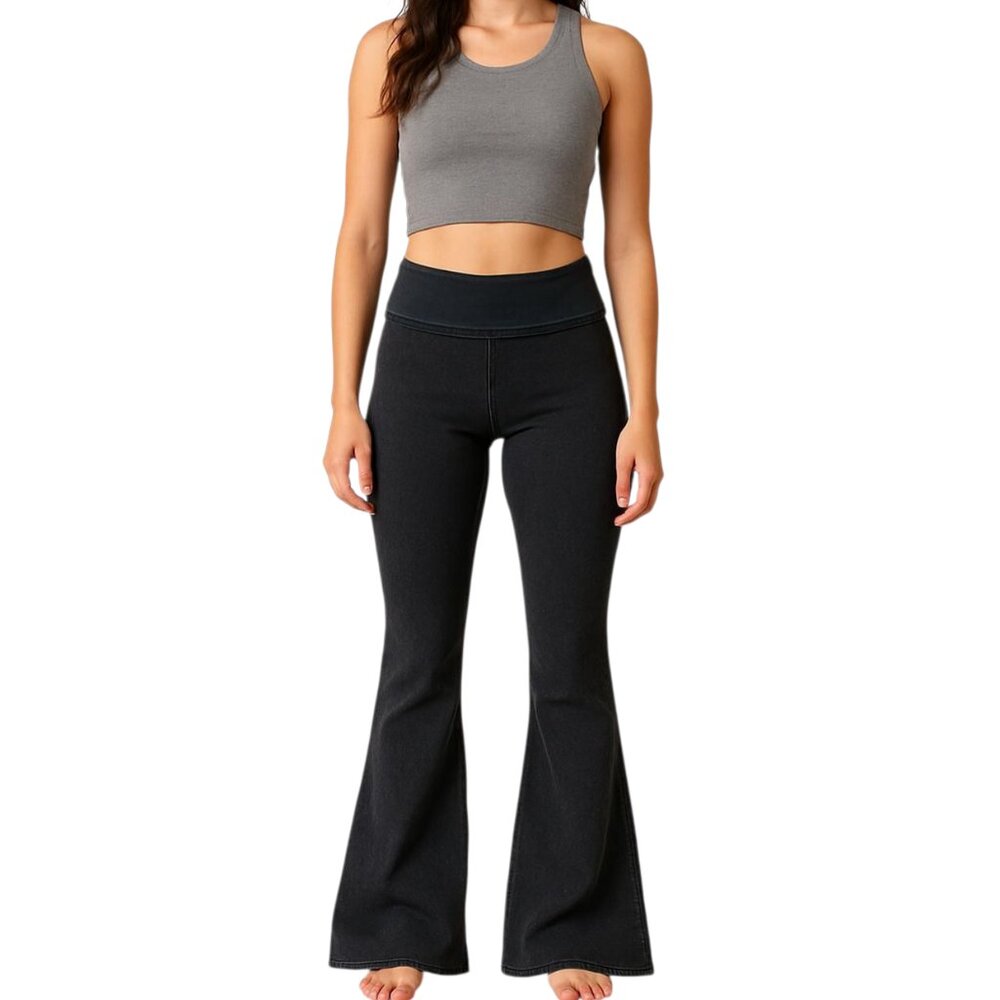 Women's Black Flared Yoga Pants